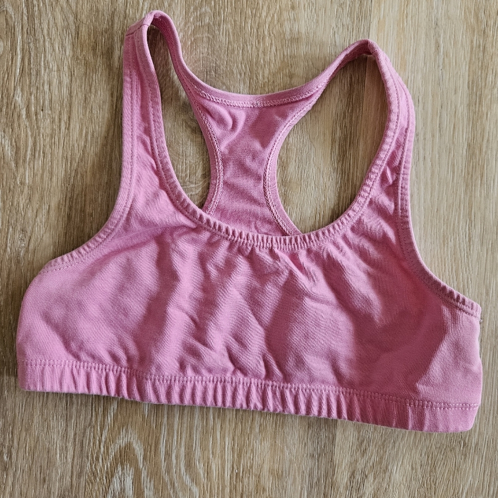 Mightly organic cotton sports bra pink size 10.  Pet/smoke/fragrance free home.